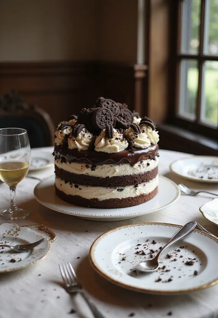 25 Cookies and Cream Dessert Recipes You’ll Crave Again and Again - 15. Cookies and Cream Layer Cake