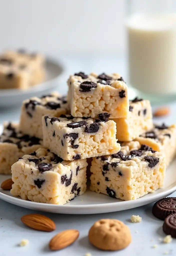 25 Cookies and Cream Dessert Recipes You’ll Crave Again and Again - 23. Cookies and Cream Rice Krispie Treats