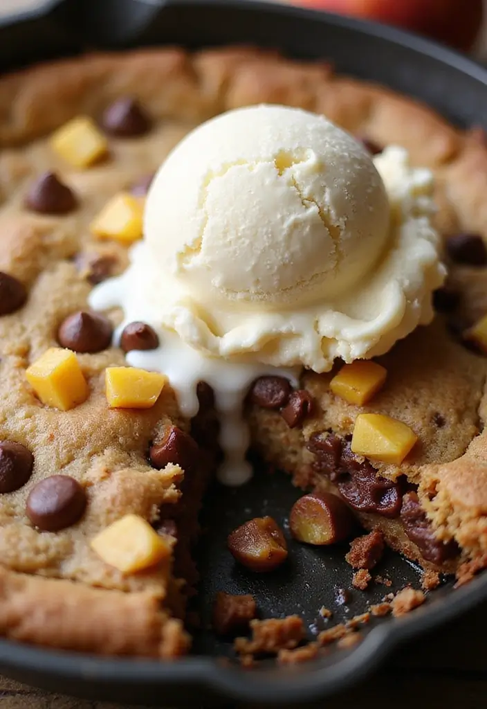 25 Dessert Recipes Using Canned Peaches for Instant Flavor 58 25 Dessert Recipes Using Canned Peaches for Instant Flavor - 10. Peach Chocolate Chip Skillet Cookie