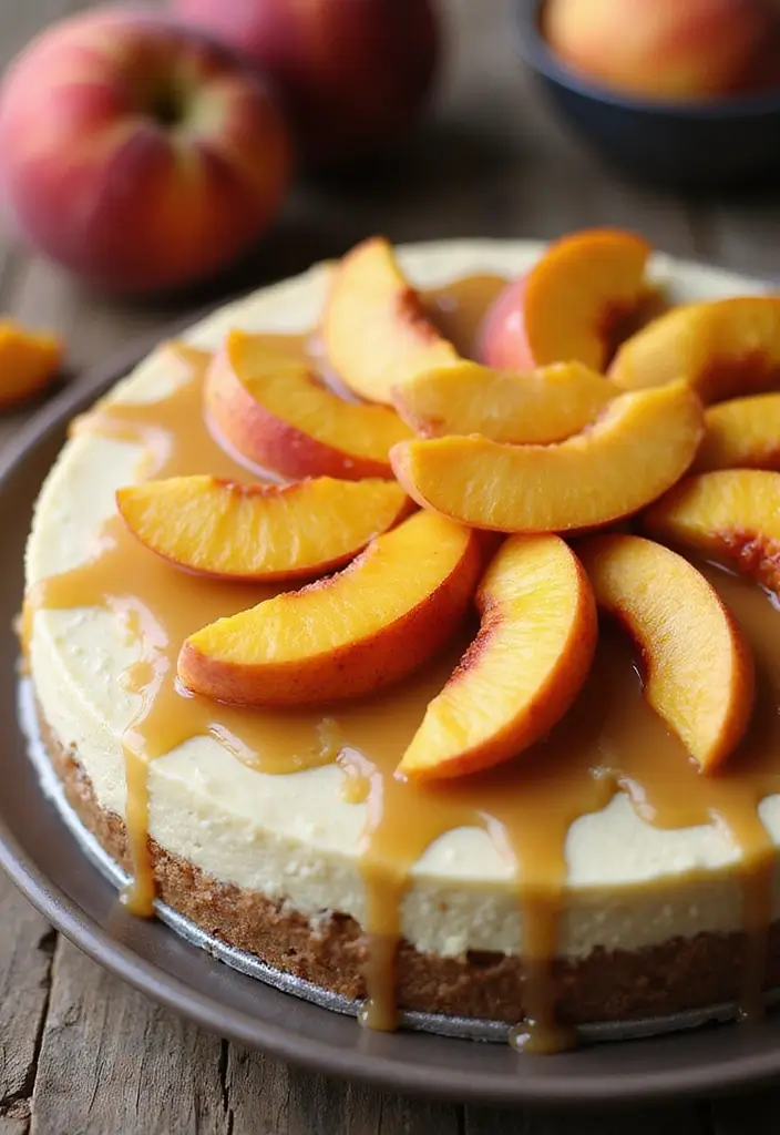 25 Dessert Recipes Using Canned Peaches for Instant Flavor 8 25 Dessert Recipes Using Canned Peaches for Instant Flavor - 2. No-Bake Peach Cheesecake