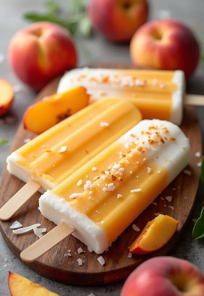 25 Dessert Recipes Using Canned Peaches for Instant Flavor 127 25 Dessert Recipes Using Canned Peaches for Instant Flavor - 21. Peach and Coconut Popsicles