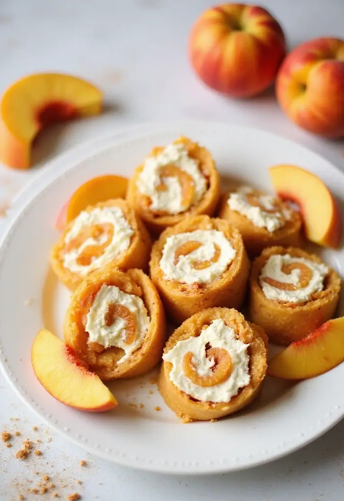 25 Dessert Recipes Using Canned Peaches for Instant Flavor 134 25 Dessert Recipes Using Canned Peaches for Instant Flavor - 22. Peach and Cream Cheese Roll-Ups
