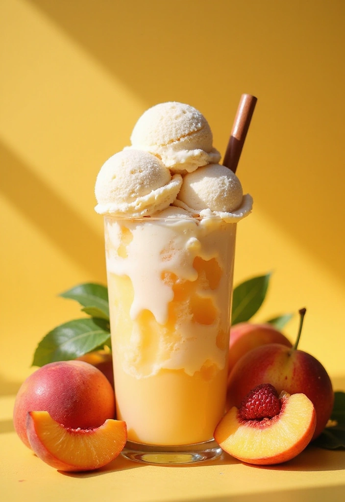 25 Dessert Recipes Using Canned Peaches for Instant Flavor 48 25 Dessert Recipes Using Canned Peaches for Instant Flavor - 8. Peach Ice Cream Float