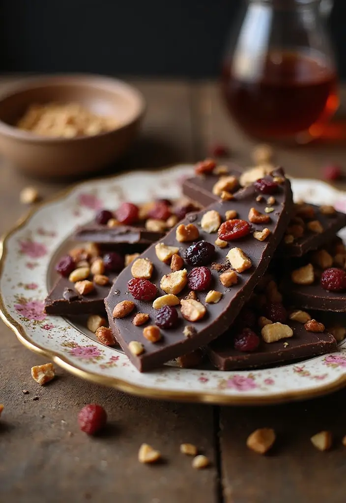 25 Dessert Recipes with Cocoa Powder That Are Simple Yet Decadent 148 25 Dessert Recipes with Cocoa Powder That Are Simple Yet Decadent - 24. Dark Chocolate Bark with Fruit and Nuts