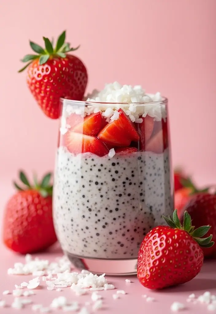 25 Easy Keto Dessert Recipes Using Only 3 Ingredients - 10. Strawberry Coconut Chia Pudding