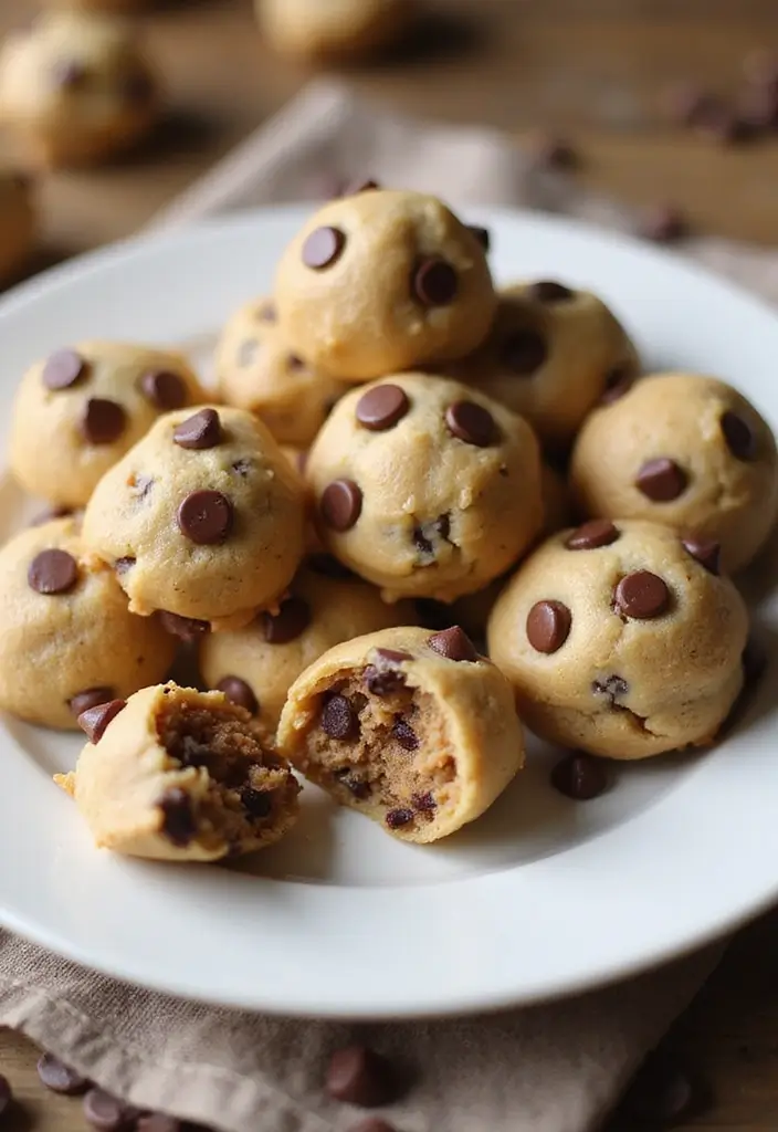 25 Easy Keto Dessert Recipes Using Only 3 Ingredients - 11. Chocolate Chip Cookie Dough Bites