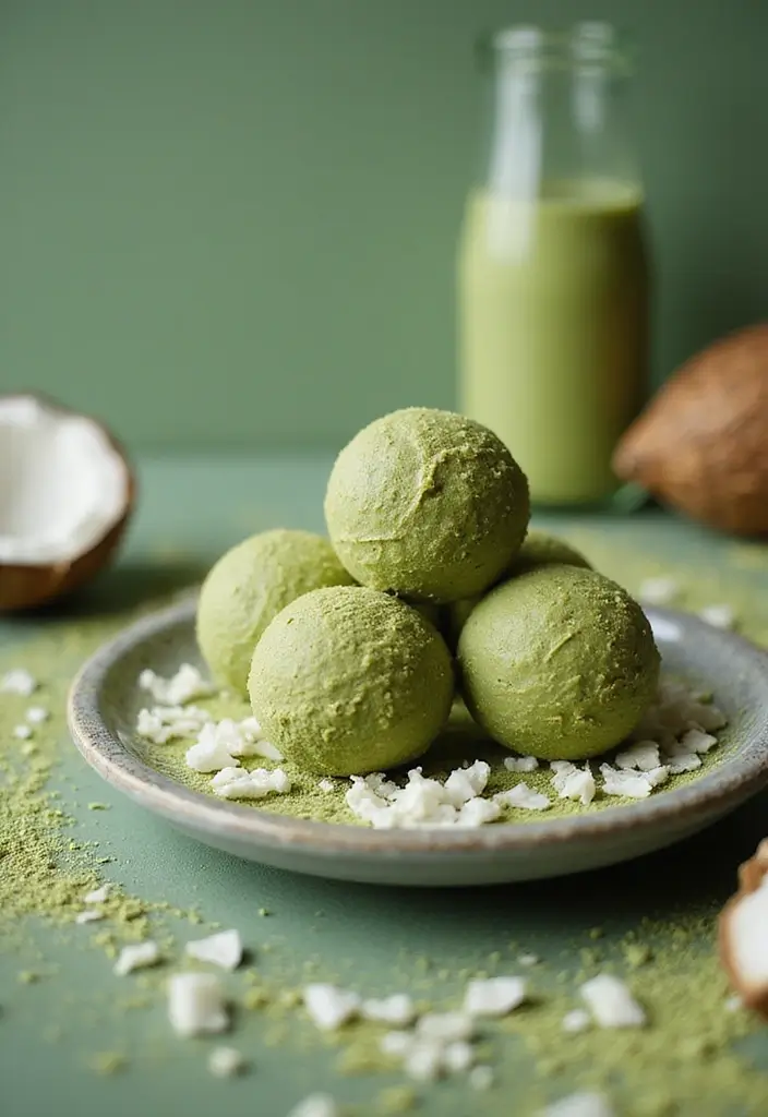 25 Easy Keto Dessert Recipes Using Only 3 Ingredients - 6. Matcha Coconut Fat Bombs