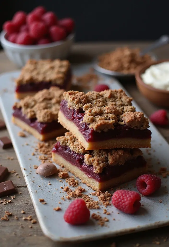 25 Gluten-Free Dessert Bar Recipes for a Crowd Perfect for Parties and Potlucks 47 25 Gluten-Free Dessert Bar Recipes for a Crowd Perfect for Parties and Potlucks - 9. Chocolate Raspberry Crumble Bars