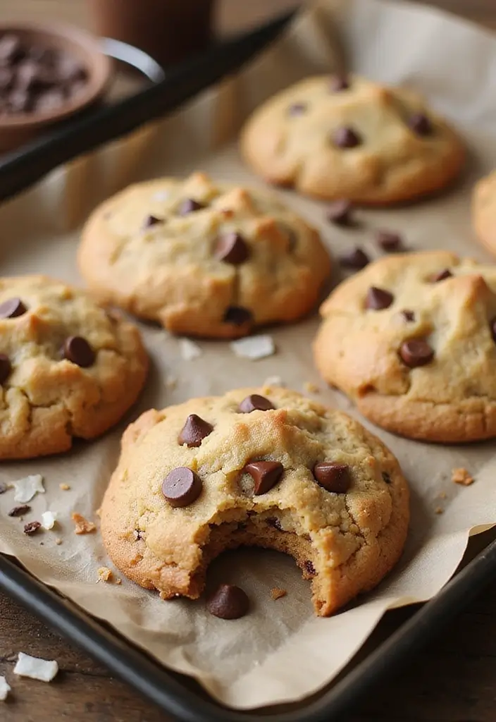 25 Healthy Dessert Recipes for One When You Want a Sweet Treat Solo 134 25 Healthy Dessert Recipes for One When You Want a Sweet Treat Solo - 21. Coconut Chocolate Chip Cookies