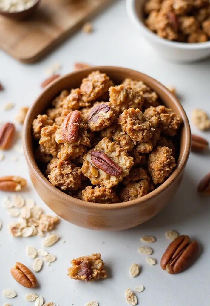 25 Healthy Dessert Recipes for One When You Want a Sweet Treat Solo 162 25 Healthy Dessert Recipes for One When You Want a Sweet Treat Solo - 25. Maple Pecan Granola Clusters
