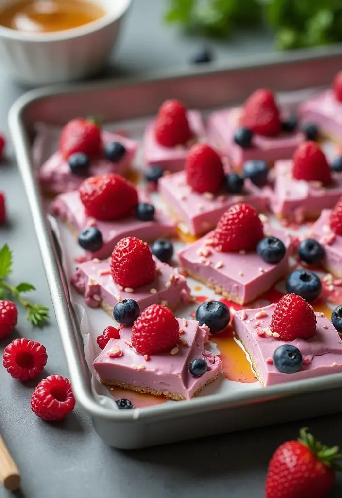 25 Simple 3-Ingredient Dessert Recipes You Can Whip Up Anytime 70 25 Simple 3-Ingredient Dessert Recipes You Can Whip Up Anytime - 12. Berry Yogurt Bark