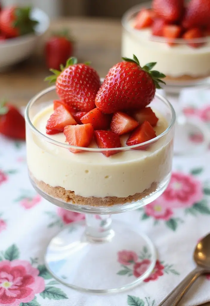25 Simple 3-Ingredient Dessert Recipes You Can Whip Up Anytime 6 25 Simple 3-Ingredient Dessert Recipes You Can Whip Up Anytime - 2. No-Bake Strawberry Cheesecake