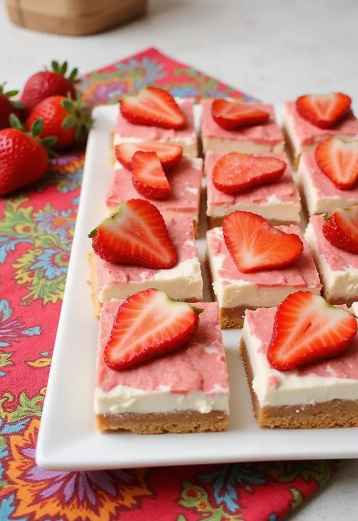 25 Strawberry Cream Cheese Dessert Recipes That Are Smooth and Sweet 61 25 Strawberry Cream Cheese Dessert Recipes That Are Smooth and Sweet - 11. Strawberry Cream Cheese Bars