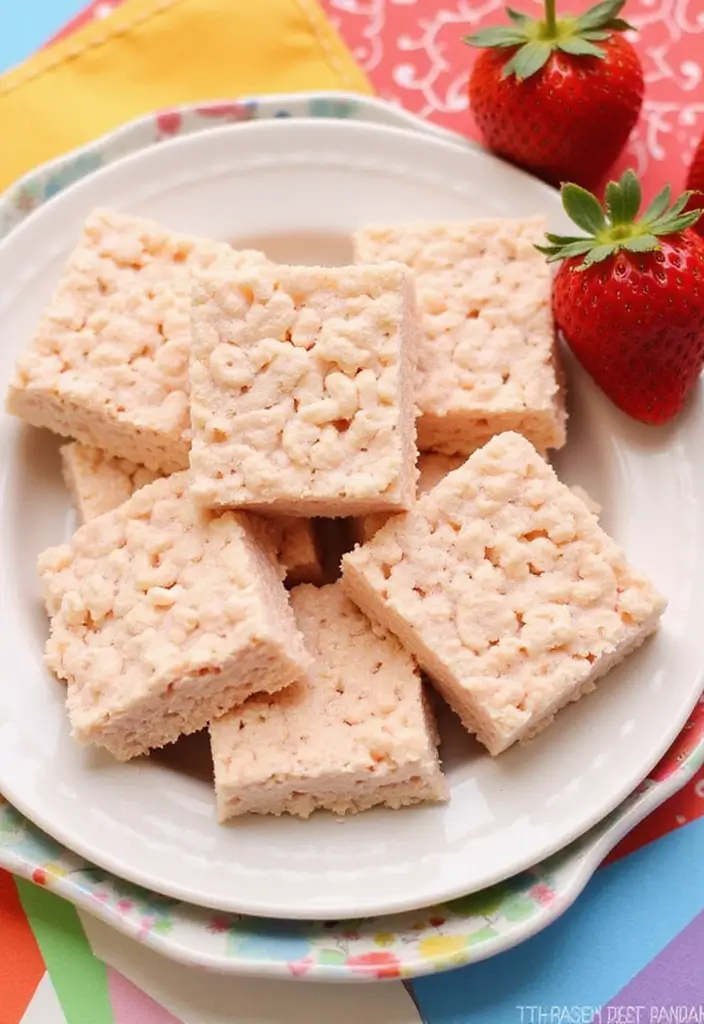 25 Strawberry Cream Cheese Dessert Recipes That Are Smooth and Sweet 73 25 Strawberry Cream Cheese Dessert Recipes That Are Smooth and Sweet - 13. Strawberry Cream Cheese Rice Krispie Treats