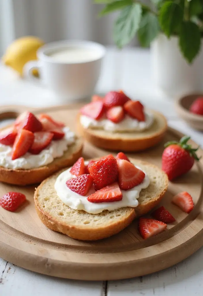 25 Strawberry Cream Cheese Dessert Recipes That Are Smooth and Sweet 148 25 Strawberry Cream Cheese Dessert Recipes That Are Smooth and Sweet - 24. Strawberry Cream Cheese Bagels