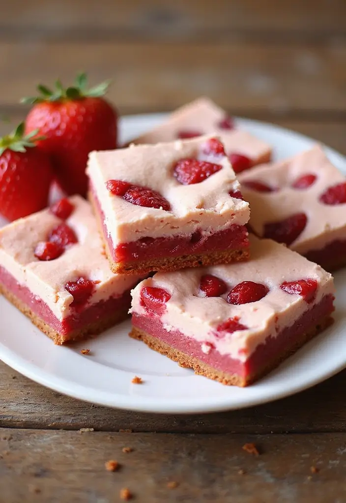 25 Strawberry Cream Cheese Dessert Recipes That Are Smooth and Sweet 49 25 Strawberry Cream Cheese Dessert Recipes That Are Smooth and Sweet - 9. Strawberry Cream Cheese Brownies
