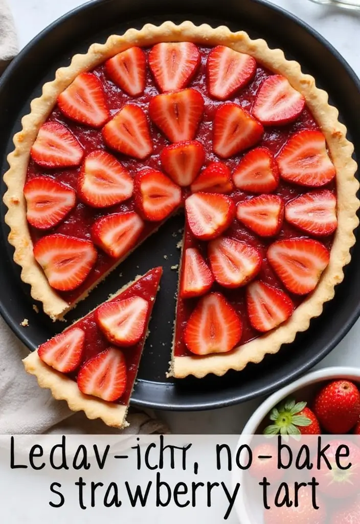 25 Strawberry Dessert Recipes That Are Easy and No-Bake 60 25 Strawberry Dessert Recipes That Are Easy and No-Bake - 10. No-Bake Strawberry Tart