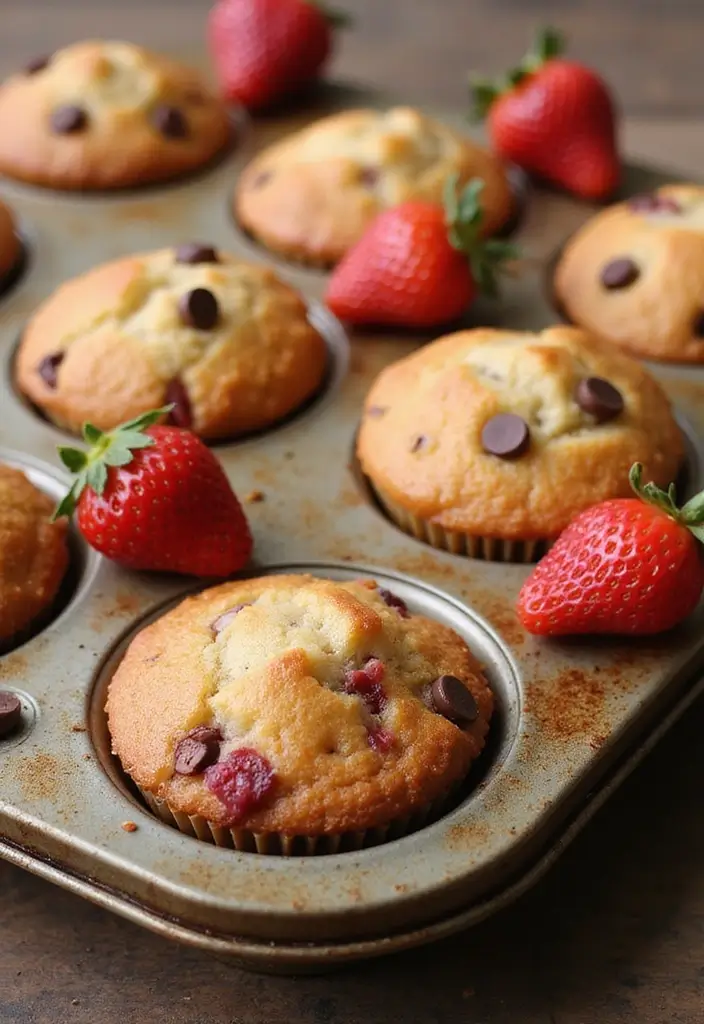 25 Strawberry Dessert Recipes That Are Easy and No-Bake 107 25 Strawberry Dessert Recipes That Are Easy and No-Bake - 17. Strawberry Chocolate Chip Muffins