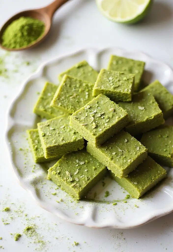 25 Vegan Gluten Free Dessert Recipes That Are Both Healthy and Tasty 78 25 Vegan Gluten Free Dessert Recipes That Are Both Healthy and Tasty - 12. Matcha Coconut Energy Bars