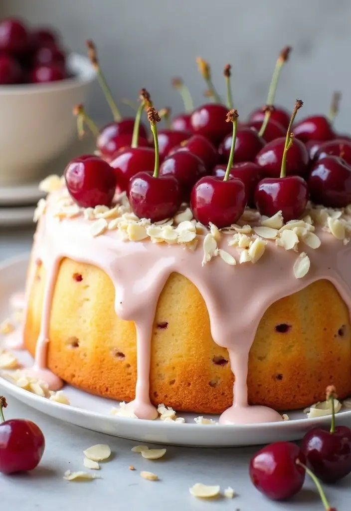 27 Angel Food Cake Dessert Recipes That Feel Light and Heavenly - 23. Cherry Almond Angel Food Cake
