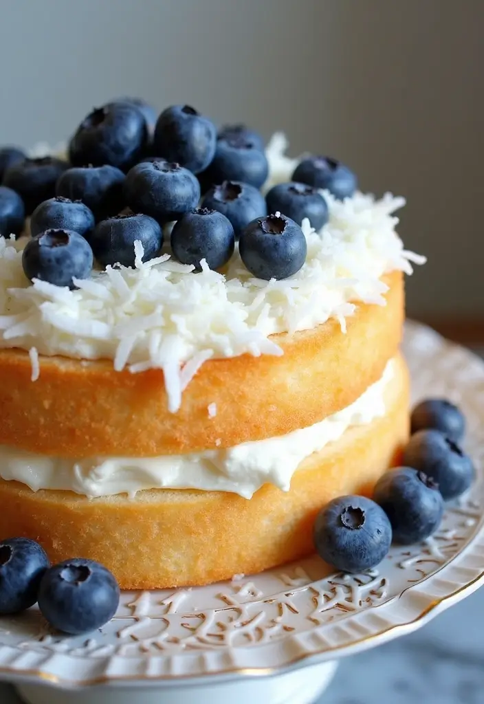 27 Angel Food Cake Dessert Recipes That Feel Light and Heavenly - 24. Blueberry Coconut Angel Food Cake