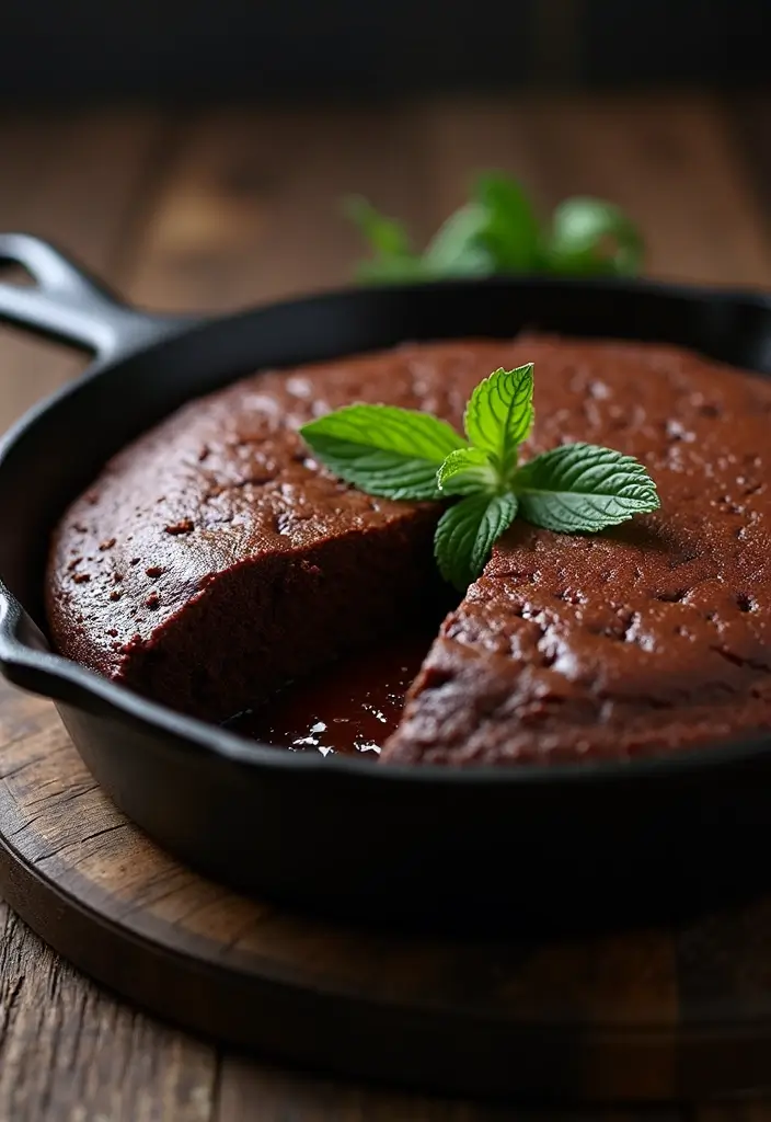27 Cast Iron Skillet Dessert Recipes That Are Warm and Comforting - 10. Skillet Molten Chocolate Cake