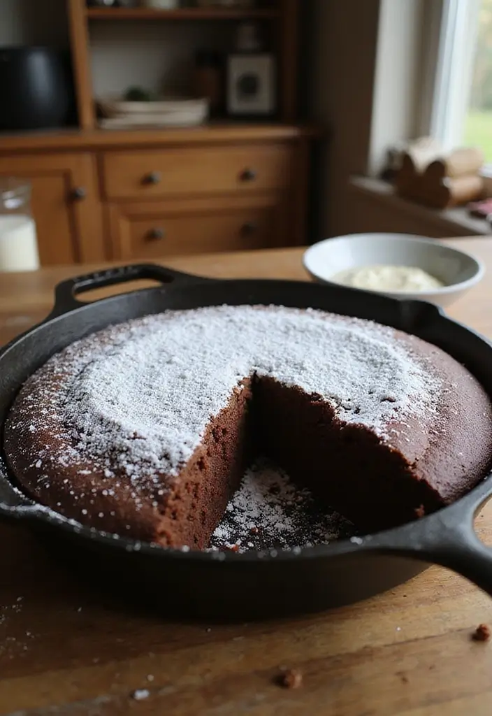 27 Cast Iron Skillet Dessert Recipes That Are Warm and Comforting - 13. Gluten-Free Skillet Fudge Cake