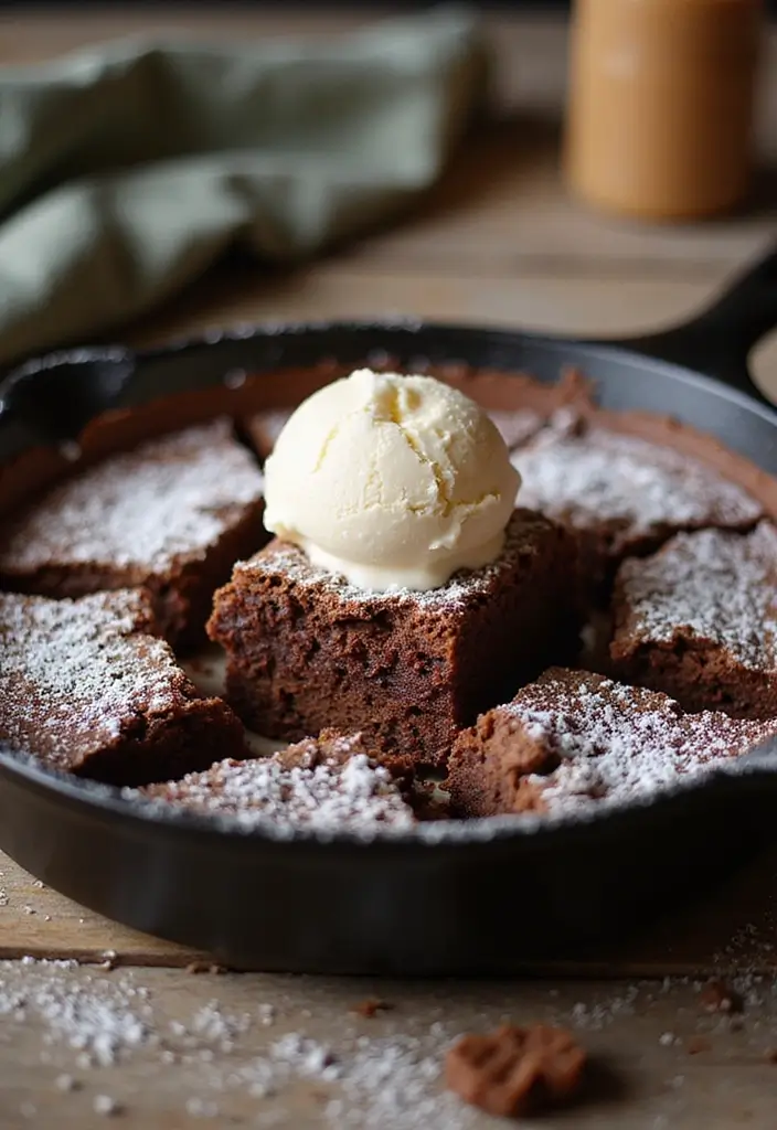 27 Cast Iron Skillet Dessert Recipes That Are Warm and Comforting - 16. Skillet Nutella Brownies