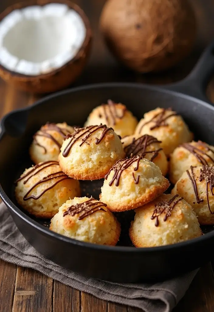 27 Cast Iron Skillet Dessert Recipes That Are Warm and Comforting - 18. Skillet Coconut Macaroons