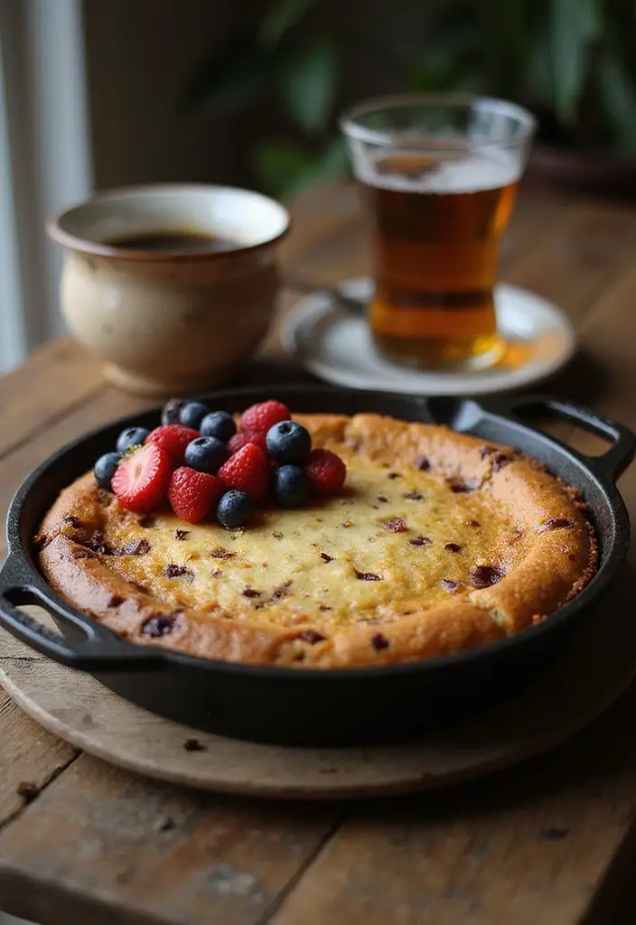 27 Cast Iron Skillet Dessert Recipes That Are Warm and Comforting - 19. Skillet Chocolate Chip Cheesecake