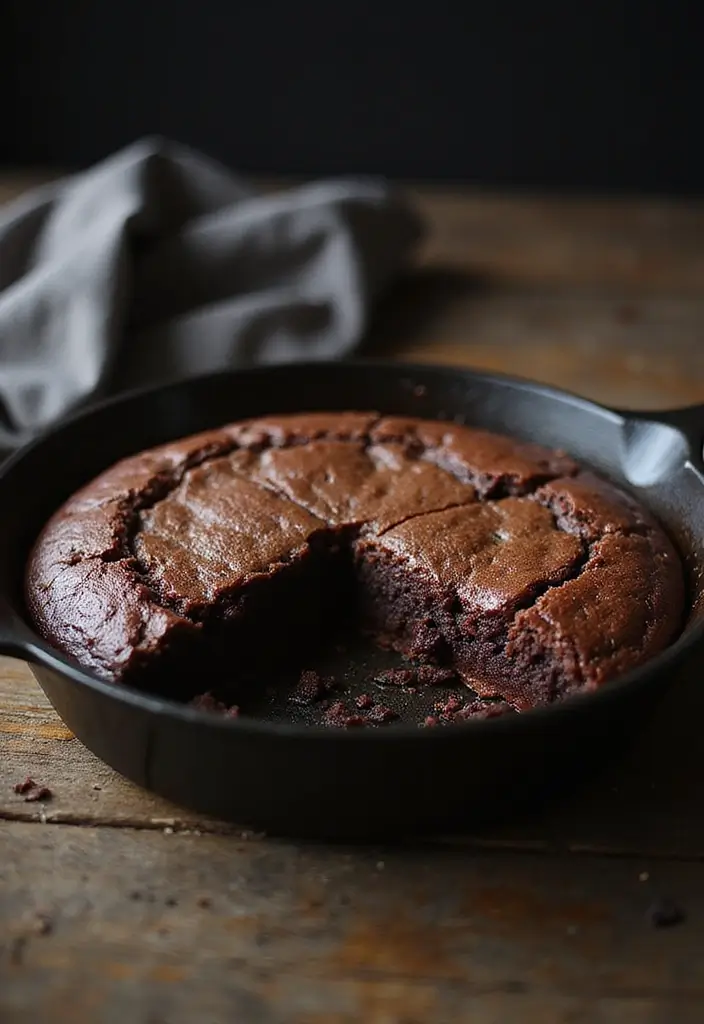 27 Cast Iron Skillet Dessert Recipes That Are Warm and Comforting - 2. Cast Iron Skillet Brownies