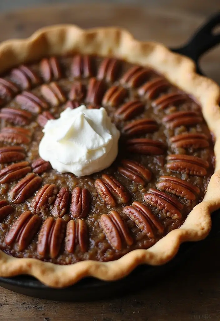 27 Cast Iron Skillet Dessert Recipes That Are Warm and Comforting - 20. Skillet Pecan Pie
