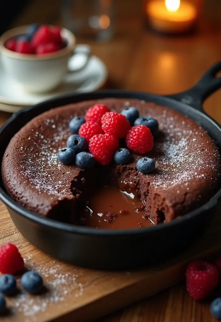 27 Cast Iron Skillet Dessert Recipes That Are Warm and Comforting - 7. Skillet Chocolate Lava Cake
