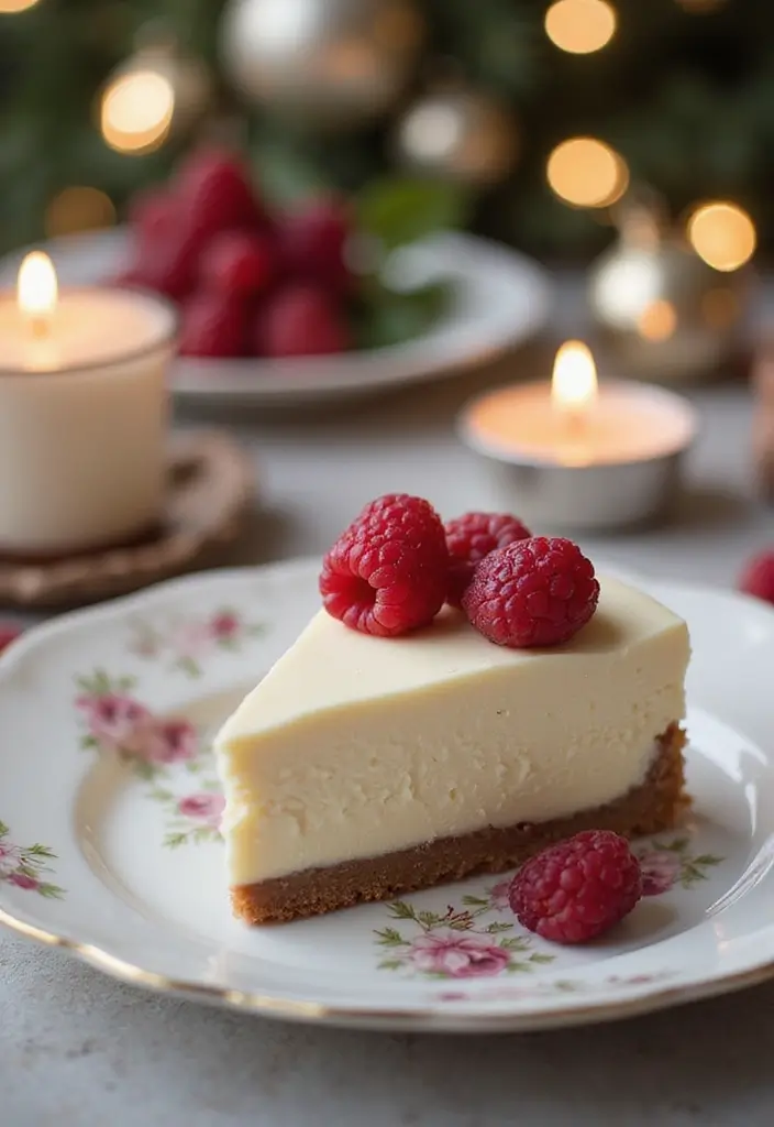 27 Christmas Dessert Recipes for a Crowd That Bring Holiday Joy 107 27 Christmas Dessert Recipes for a Crowd That Bring Holiday Joy - 17. White Chocolate Raspberry Cheesecake