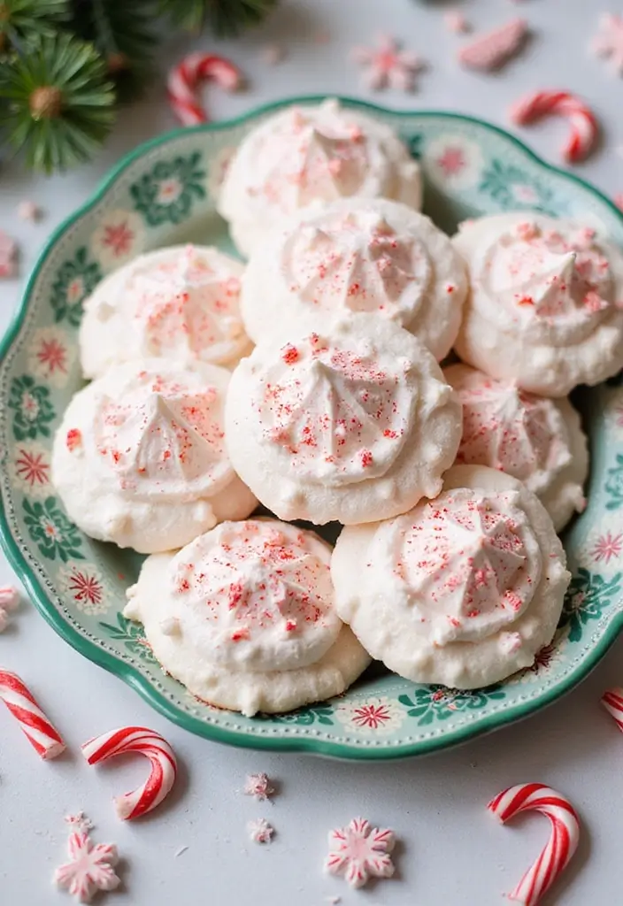 27 Christmas Dessert Recipes for a Crowd That Bring Holiday Joy 32 27 Christmas Dessert Recipes for a Crowd That Bring Holiday Joy - 6. Peppermint Meringue Cookies
