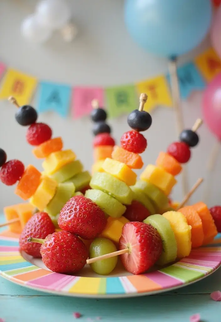 27 Easy Gluten Free Dessert Recipes for Every Occasion 147 27 Easy Gluten Free Dessert Recipes for Every Occasion - 23. Rainbow Fruit Skewers