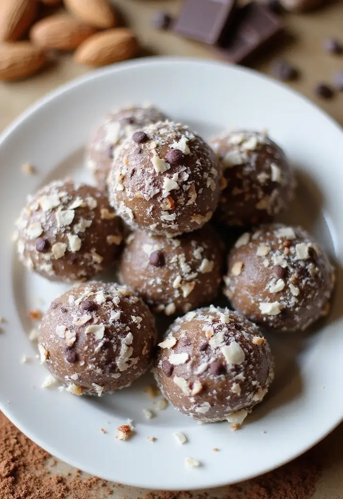 27 Egg Free Dessert Recipes Perfect for Food Allergies and Sensitivities 139 27 Egg Free Dessert Recipes Perfect for Food Allergies and Sensitivities - 21. Almond Joy Energy Balls