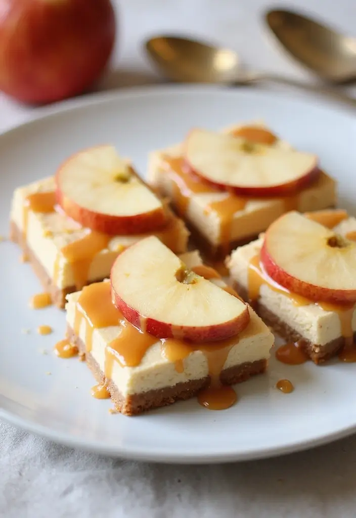 27 Gluten Free Apple Dessert Recipes That Are Warm and Cozy 93 27 Gluten Free Apple Dessert Recipes That Are Warm and Cozy - 15. Apple Cheesecake Bars