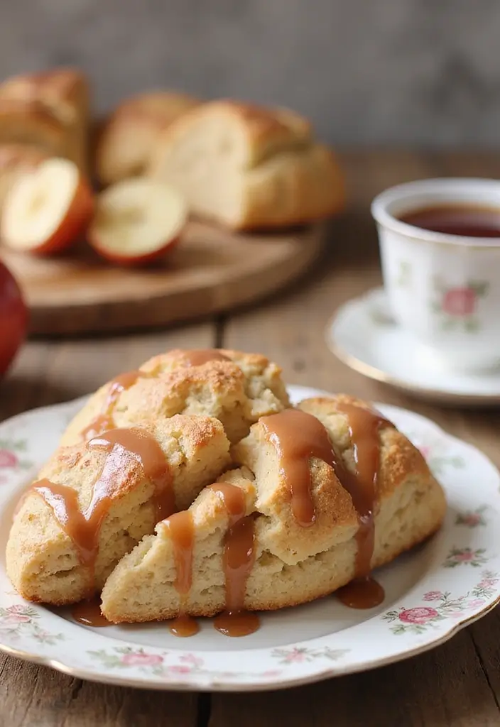 27 Gluten Free Apple Dessert Recipes That Are Warm and Cozy 114 27 Gluten Free Apple Dessert Recipes That Are Warm and Cozy - 18. Apple Scones with Cinnamon Glaze