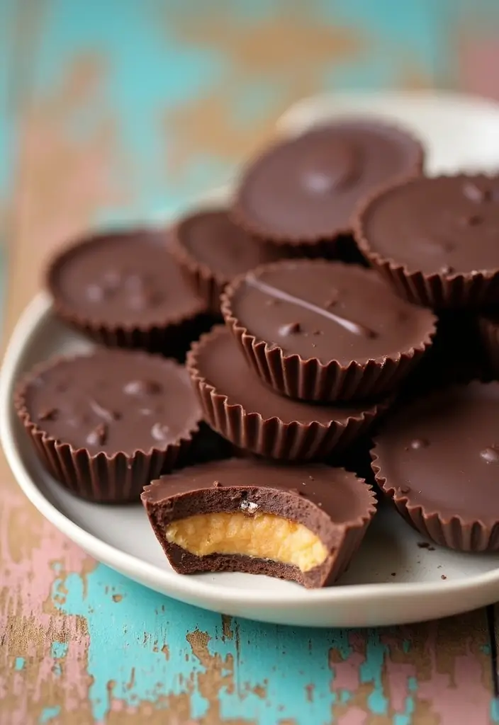 27 Half and Half Dessert Recipes That Add Creamy Perfection 125 27 Half and Half Dessert Recipes That Add Creamy Perfection - 19. Half and Half Chocolate Peanut Butter Cups