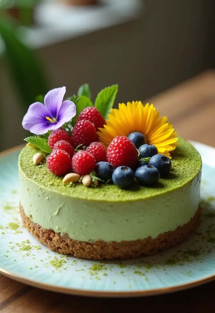 30+ Dessert Recipes from Around the World to Sweeten Your Day 142 30+ Dessert Recipes from Around the World to Sweeten Your Day - 22. Vegan Matcha Cheesecake from Japan