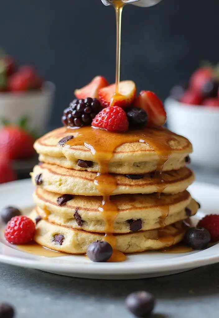 30+ Dessert Recipes from Around the World to Sweeten Your Day 189 30+ Dessert Recipes from Around the World to Sweeten Your Day - 29. Vegan Chocolate Chip Pancakes from the USA