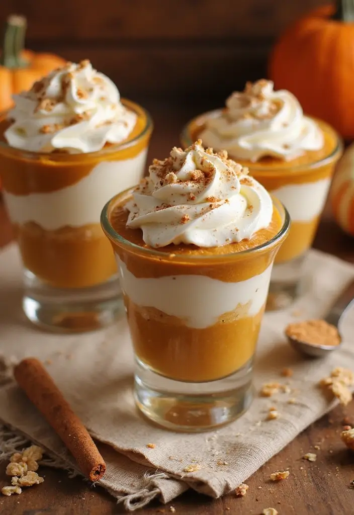 30+ Dessert Recipes with Whipped Cream for Fluffy and Dreamy Treats - 14. Pumpkin Spice Whipped Cream Parfaits