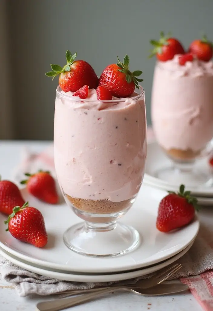 30+ Dessert Recipes with Whipped Cream for Fluffy and Dreamy Treats - 25. Strawberry Cheesecake Mousse