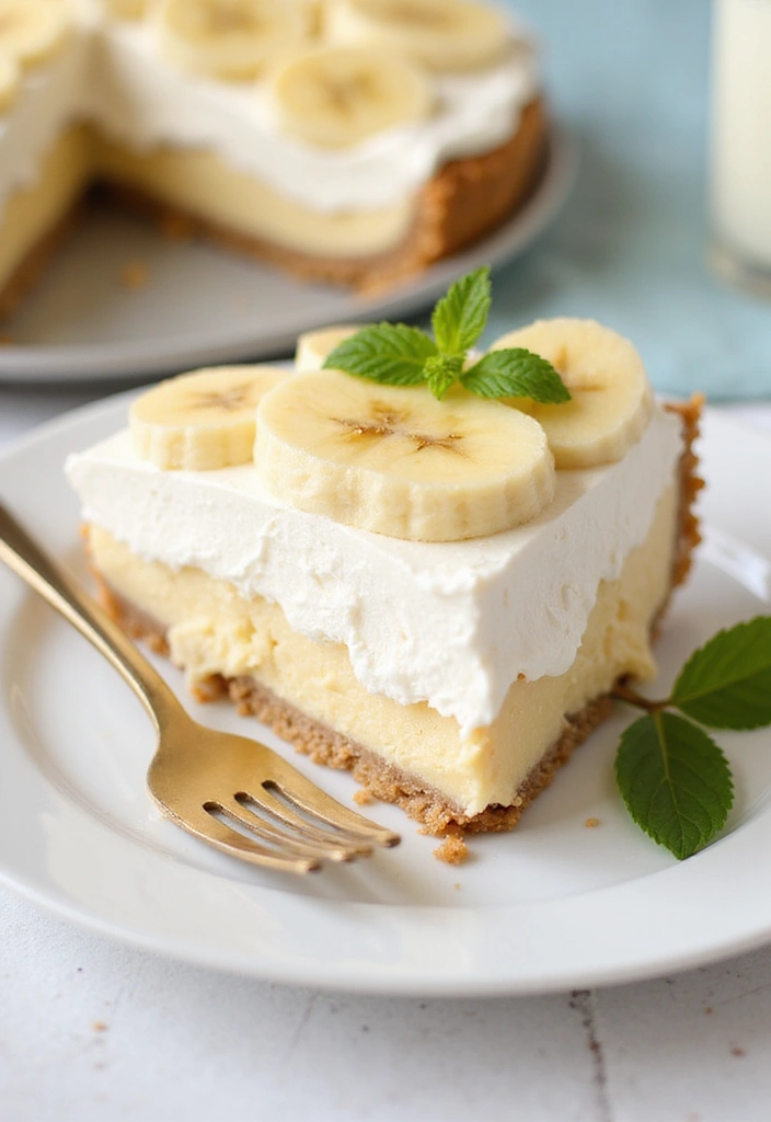30+ Dessert Recipes with Whipped Cream for Fluffy and Dreamy Treats - 4. Easy No-Bake Banana Cream Pie