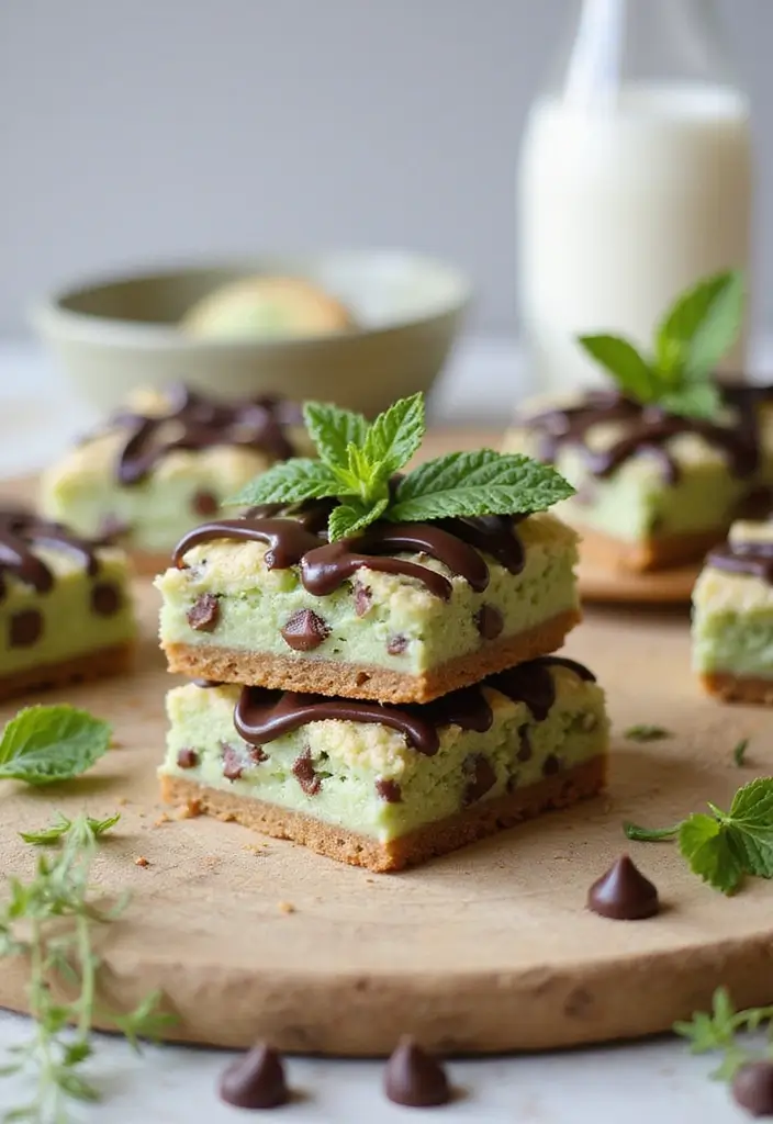 30+ Easy Dessert Bar Recipes with Cake Mixes That Everyone Will Enjoy 88 30+ Easy Dessert Bar Recipes with Cake Mixes That Everyone Will Enjoy - 14. Mint Chocolate Chip Cookie Bars