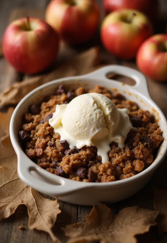 30+ Easy Dessert Recipes with Chocolate Chips That Melt in Your Mouth 132 30+ Easy Dessert Recipes with Chocolate Chips That Melt in Your Mouth - 20. Chocolate Chip Apple Crisp