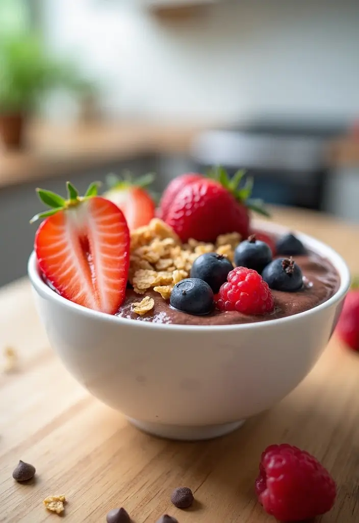 30+ Easy Dessert Recipes with Chocolate Chips That Melt in Your Mouth 156 30+ Easy Dessert Recipes with Chocolate Chips That Melt in Your Mouth - 24. Chocolate Chip Berry Smoothie Bowl