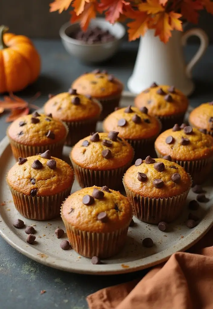30+ Easy Dessert Recipes with Chocolate Chips That Melt in Your Mouth 163 30+ Easy Dessert Recipes with Chocolate Chips That Melt in Your Mouth - 25. Chocolate Chip Pumpkin Muffins