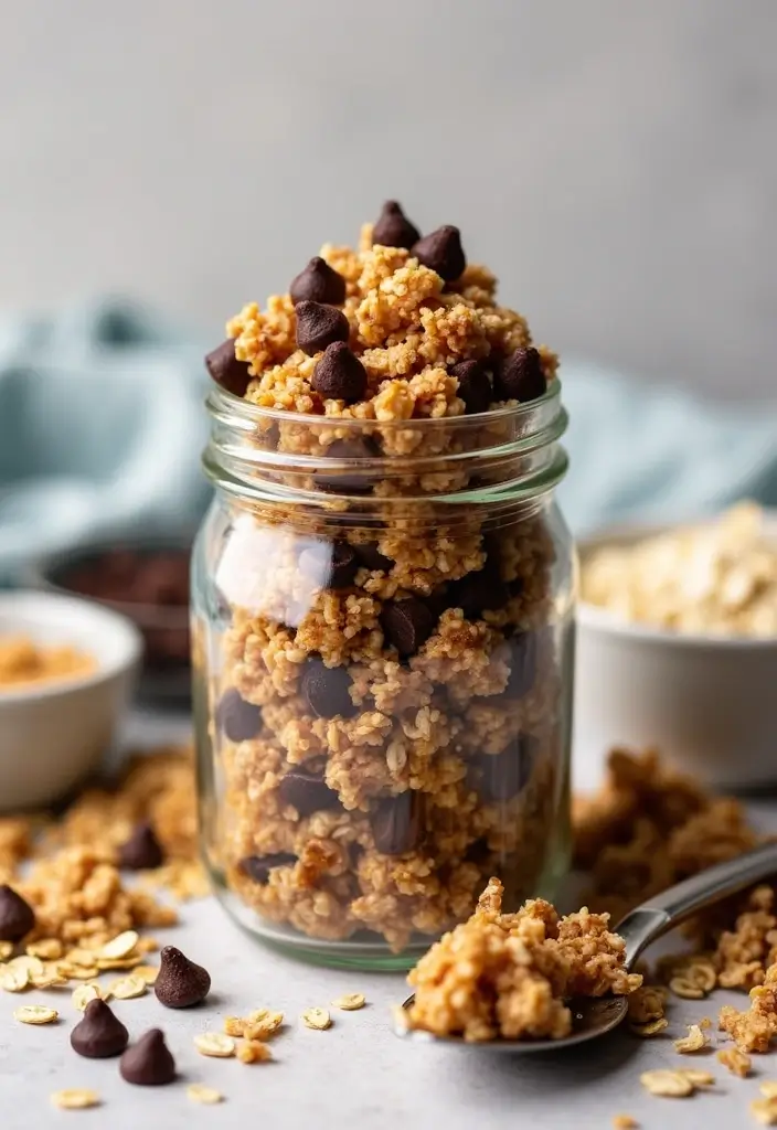 30+ Easy Dessert Recipes with Chocolate Chips That Melt in Your Mouth 175 30+ Easy Dessert Recipes with Chocolate Chips That Melt in Your Mouth - 27. Chocolate Chip Peanut Butter Granola